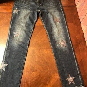 Grace Womens Easy Fit Star Embellished Denim Jeans Size‎ 31